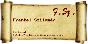 Frenkel Szilamér névjegykártya